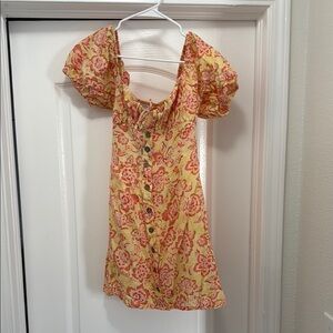 Wrangler Red and Yellow Puff Sleeve Sundress